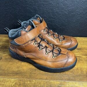 Dr. Comfort Ranger Brown Leather Hiking Boots Mens 11.5 M Ankle Strap 9420